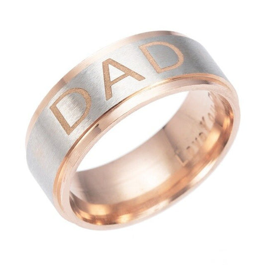 Stainless Steel Ring With DAD Letters