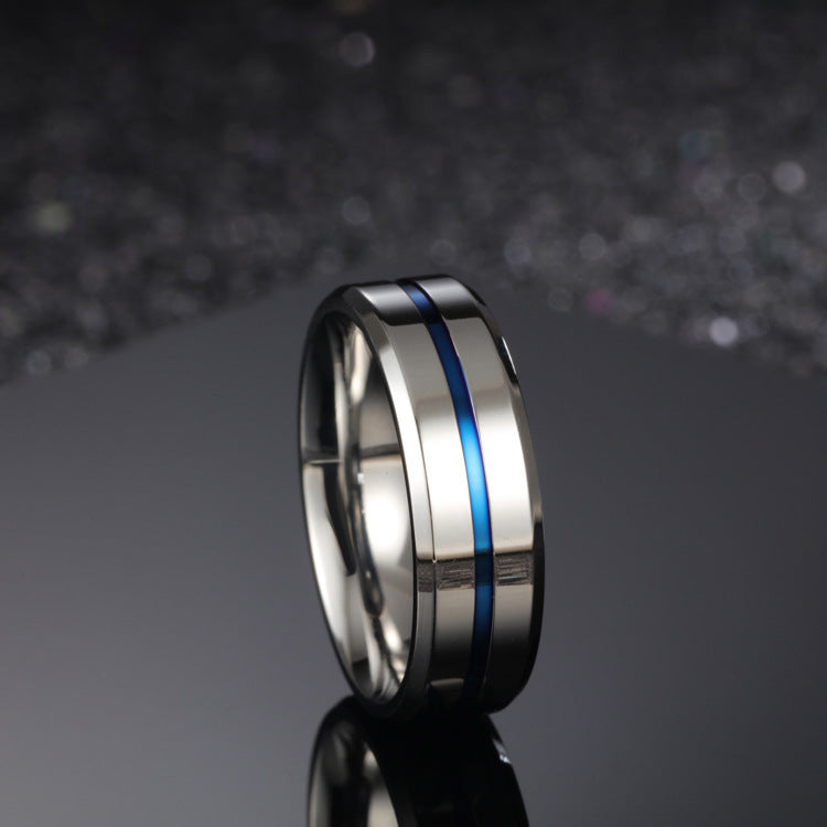 Titanium Steel Ring 8MM Men's Ring