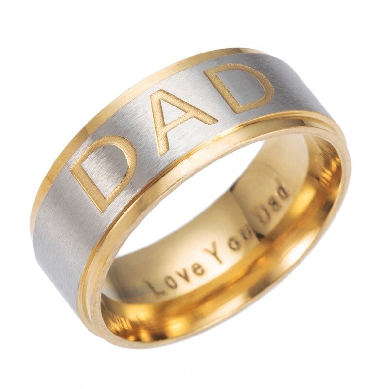 Stainless Steel Ring With DAD Letters