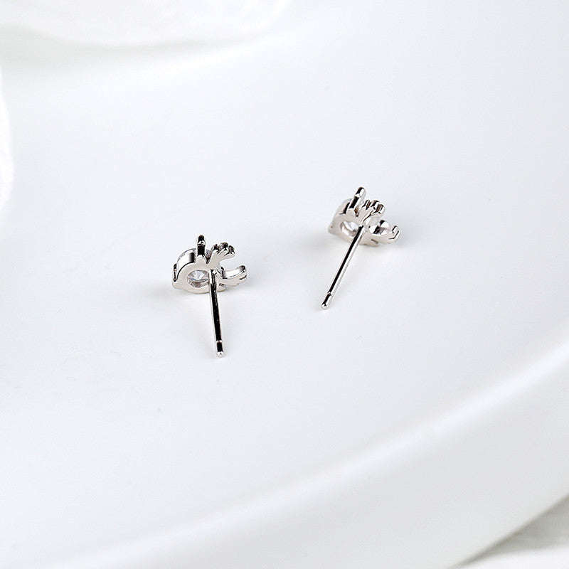 Single diamond deer earring