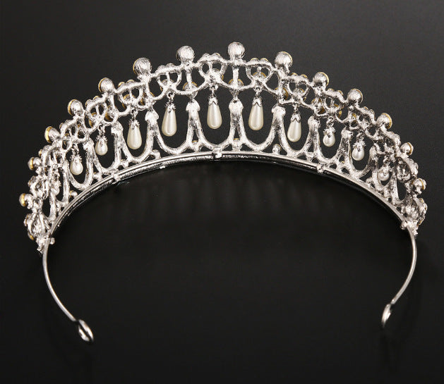 Gorgeous Pearl Crown Fashion Crystal Inlaid Headband Crown Bridal Crown