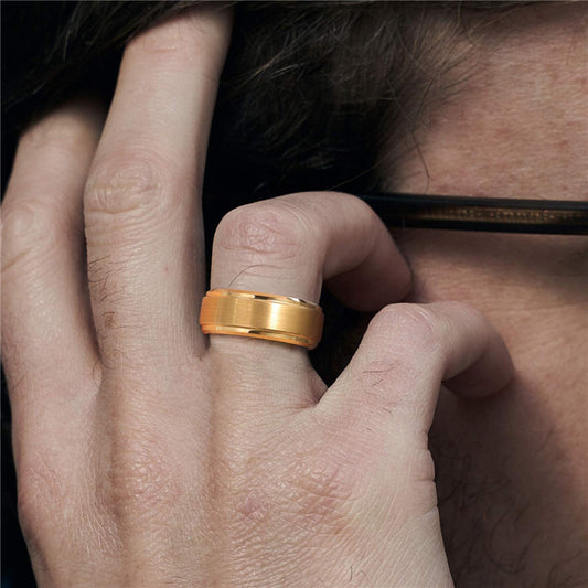 Gold Steel Ring