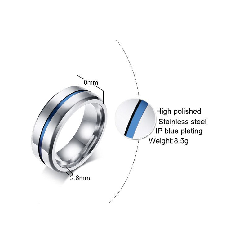 Titanium Steel Ring 8MM Men's Ring