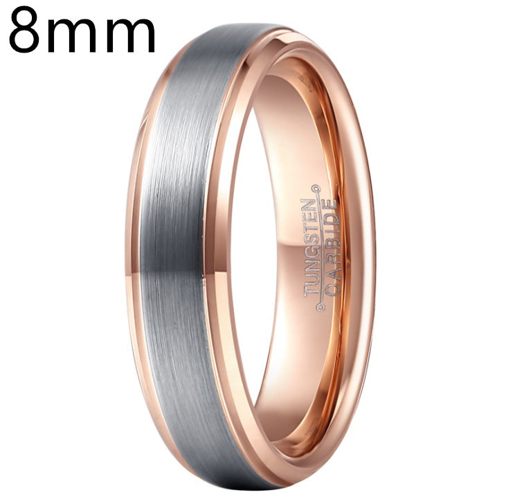 Fine Brushed Rose Gold Tungsten Ring