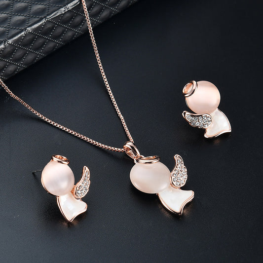 Jewelry Set Cute Little Angel Two-piece Alloy