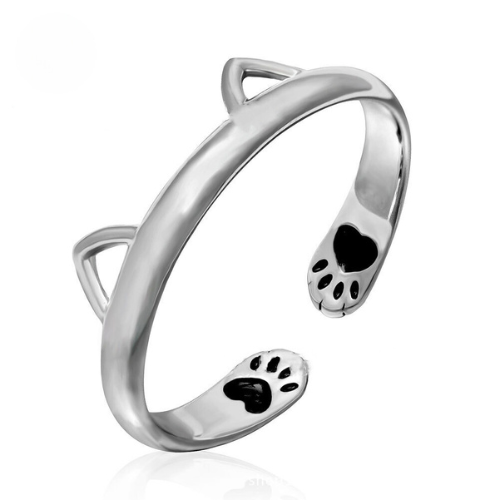 Silver Cat Ring