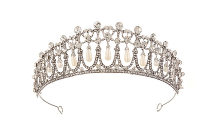 Gorgeous Pearl Crown Fashion Crystal Inlaid Headband Crown Bridal Crown